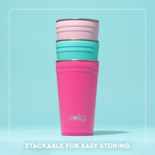 Swig Life 24oz Insulated Party Cup with EZ Slider Lid, Secret Garden 24 Ounces