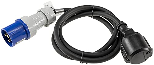 ChiliTec CEE Cable Adapter Plug to Earthing Contact Coupling 1.5 m | IP44, H07RN-F 3G2.5, 230 V 3-pin, for camping, boat, caravan, caravan CEE to earthing contact coupling 1.5 m
