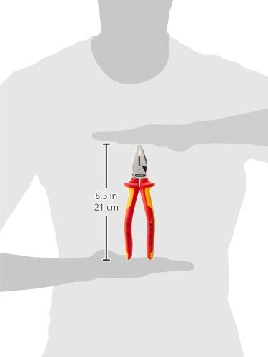 KNIPEX Tools - High Leverage Combination Pliers, 1000V Insulated (0208200US), 8 inches
