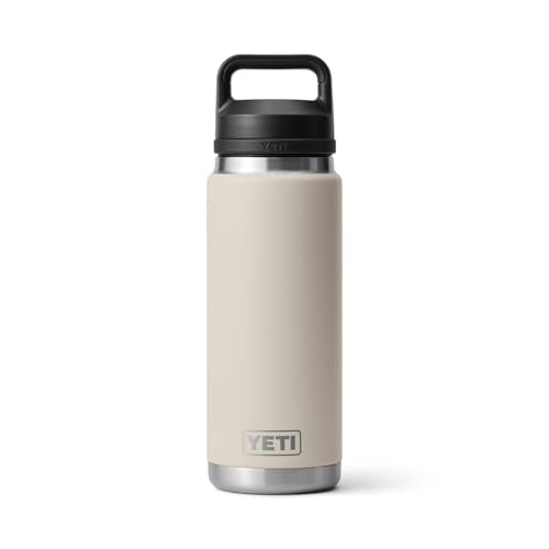 YETI Rambler 26 oz Bottle, Leakproof, Vacuum Insulated, Stainless Steel with Chug Cap, Cape Taupe