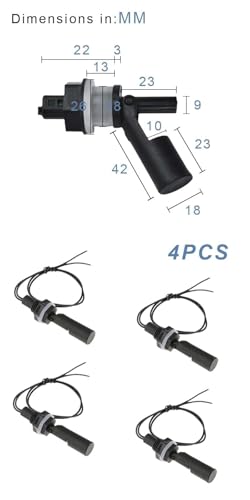 4 x Level Switch, Side-Mounted Horizontal Float Switch, Liquid Float Switch, Water Level Sensor, Liquid Float Switch for Tank, Pool, Horizontal, Aquarium