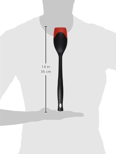 Le Creuset Revolution Bi-Material Saute Spoon, 13.5" x 2.5", Cerise 13.5" x 2.5"