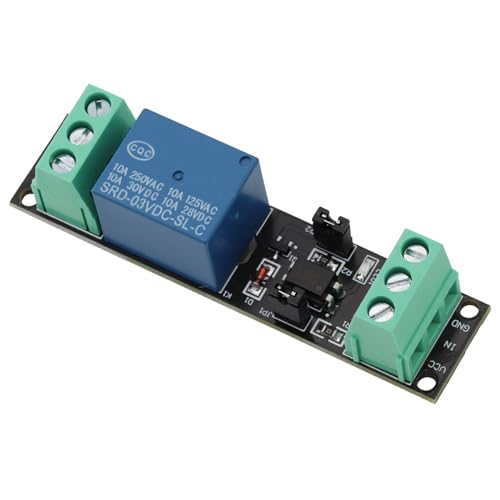 1 Channel 3V Relay Module with Optocoupler, Opto-Isolation, High Level Trigger, 1 Channel Relay Power Switch Module, Insulated Drive Control Module (Pack of 2)