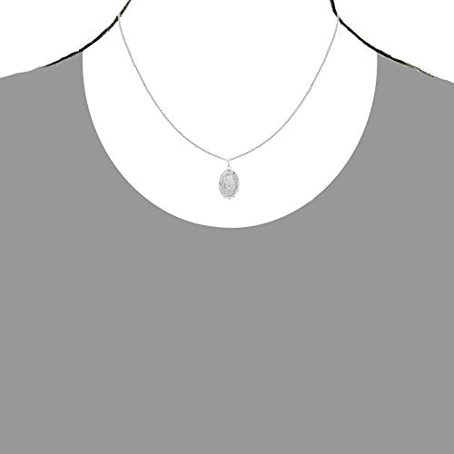 Ritastephens Italian Sterling Silver Small Oval Saint St Christopher Medal Charm Pendant Necklace, 16mm, 20mm 18.0 Inches 16x11mm medal (Small)