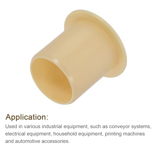 sourcing map 5Pcs Flanged Sleeve Bearing, Plastic Bushing ID 15mm x OD 17mm x Length 20mm POM Bushing, Yellow 5