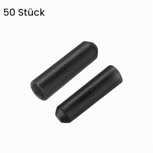 QUARKZMAN Pack of 50 Waterproof Heat Shrink Caps 8 mm ID x 30 mm L Rubber End Caps 3:1 Shrink Ratio Heat Shrink Tube Caps with Adhesive Black Rubber Plugs for Screwdrivers Furniture Feet 8mm x 30mm