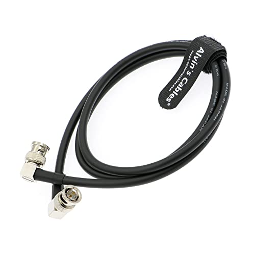 12G BNC-Coaxial-Cable Alvin's Cables HD SDI BNC Male to Male L-Shaped Original Cable for 4K Video Camera 1M Black Right Angle 1m/3.3ft