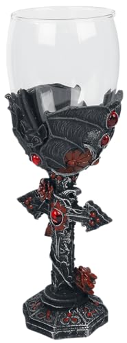 Nemesis Now B4479N9 Carpe Noctem Goblet 20cm, Resin w. Stainless Steel, Black