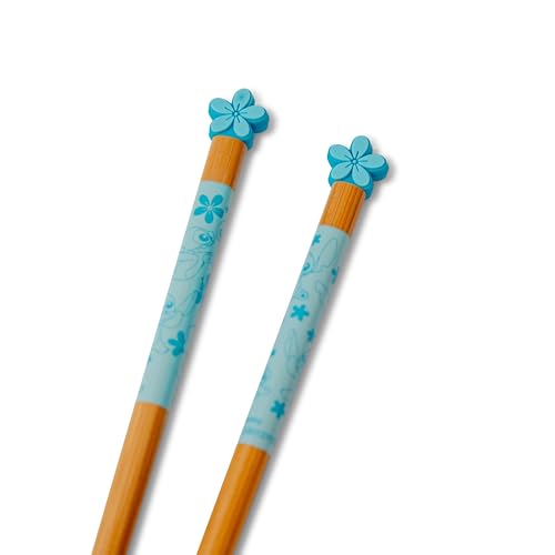 Disney Lilo & Stitch 2-Pair Wooden Chopstick Set With Ceramic Rests | Reusable Utensil Set For Ramen Noodles, Sushi, and More