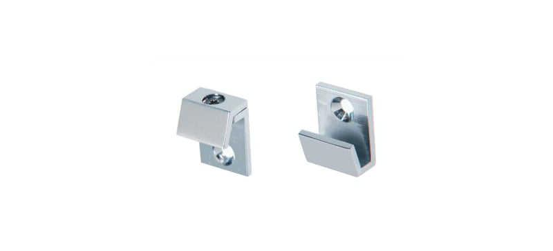 C.R. Laurence MC00BN CRL Brushed Nickel 5/8" Wide Beveled Mirror Clip Set