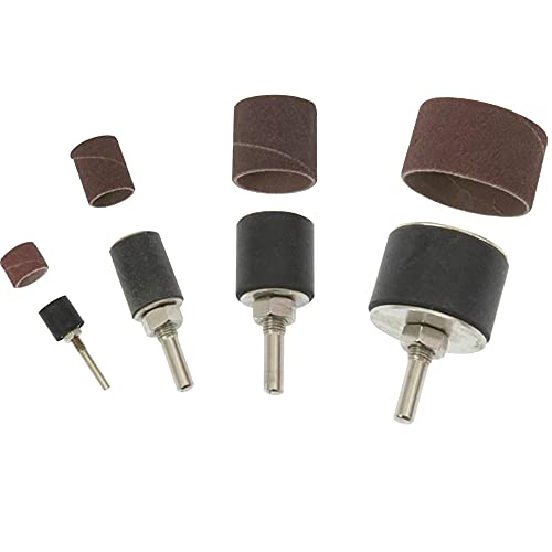 20-Piece Set: 4x Sanding Rollers 1/2 Inch 3/4 Inch 1 Inch 1.5 Inch with 16 Sanding Rollers K80 + K120
