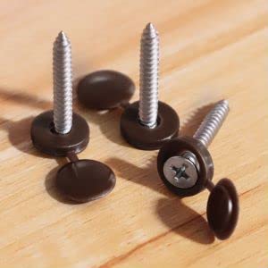 [Australia - AusPower] - Glvaner M4 (80 pcs) Dark Brown Color Collated Screws Caps Hinged Screw Cover Caps with 20 PCs #8 x 1-1/4" (4.2 x 32mm) Flat Head Wood Screws Stainless Steel 304 (18-8) for TV or Furnitures 