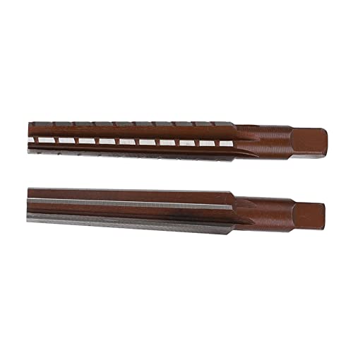 Taper Reamer Pack of 2 - Coarse and Fine Morse Taper Reamer, High Carbon Steel, Drill Bit Cutter with Straight Shank, Hand Reamer (MT1#)