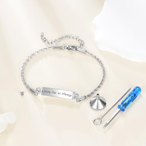 YAFEINI Tree of Life Urn Bracelet for Ashes 925 Sterling Silver Opal Urn Bracelet Memorial Bracelets for Women Cremation Jewelry