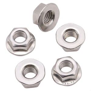 [Australia - AusPower] - (10 PCS) M12-1.75 Hexagon Flange Nuts with Non-Serrated Flange Washer Head, 304 Stainless Steel, Hex Drive, Full Thread 10 