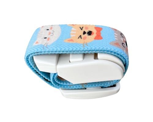 Blue Cartoon Cat Pattern Medical Tourniquet with ABS Plastic Buckle Latex Free Elastic Band Perfect for Doctors, Nurses, Students and Paramedics