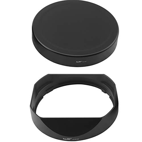 Haoge LH-X16B Square Metal Lens Hood Shade with Metal Cap for Fujifilm Fuji Fujinon XF 16mm F1.4 R WR Lens xf16mm/f1.4 on Camera XS-10 X-H1 X-Pro3 X-Pro2 X-Pro1 X-T4 X-T3 X-T2 X-T1 X-T30 X-T20