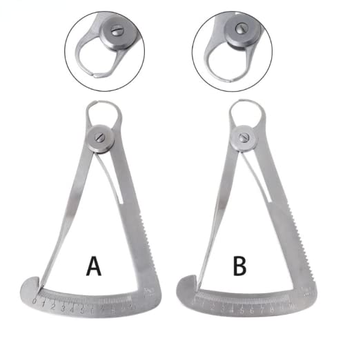 [Australia - AusPower] - Stainless Steel Inside Calipers Gauge Measuring Caliper 0-10mm Rubber Sheet for Diamonds Jewelry Stones Measure Tools A (for metal) 