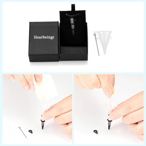 Hearbeingt Knife Dagger Urn Necklaces for Men Cremation Jewelry for Ashes Black