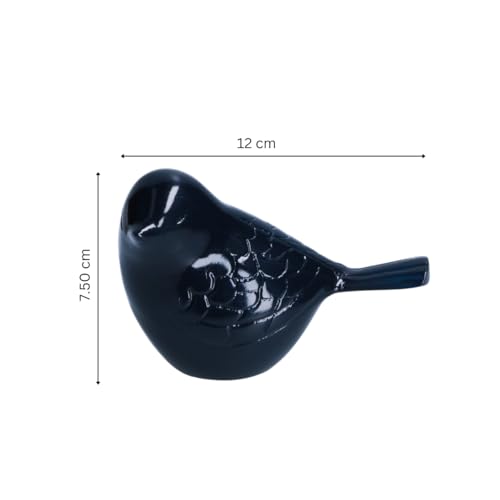 THE Homes Good Blue Handcrafted Aluminium Song Bird Cremation Urn with Multi-Colour Pattern for a Tranquil Memorial (Dimensions 4.75" L x 3" W x 3" H)