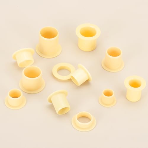sourcing map 5Pcs Flanged Sleeve Bearing, Plastic Bushing ID 15mm x OD 17mm x Length 20mm POM Bushing, Yellow 5