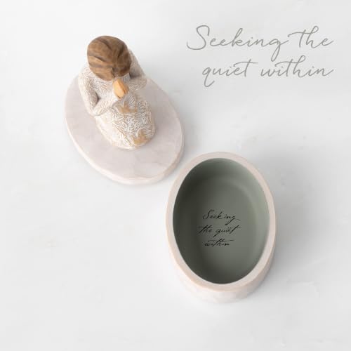 Hand-painted Willow Tree Prayer of Peace keepsake decorative box with sculpted design and antique finish, showcasing detailed craftsmanship.