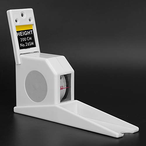 Height Gauge, 2 m Retractable Height Measuring Tape, Portable Stadiometer for Wall Mounting, Height Measurement for Adults, Children (White) White
