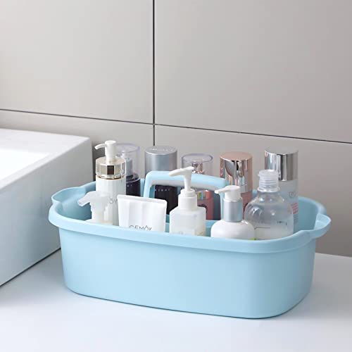 JiatuA large blue cleaning supplies caddy and portable shower caddy basket, 2-pack bucket organizers