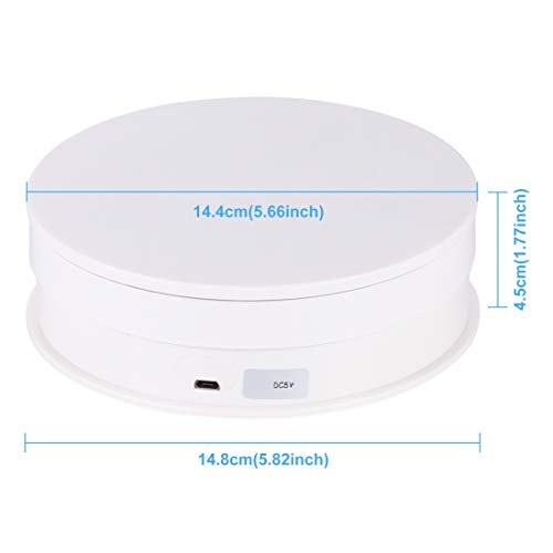 PULUZ Mini Photo Studio Light Box Kit with 360 Degree Motorized Rotating Turntable Display Stand for Photography Products and Shows（White）