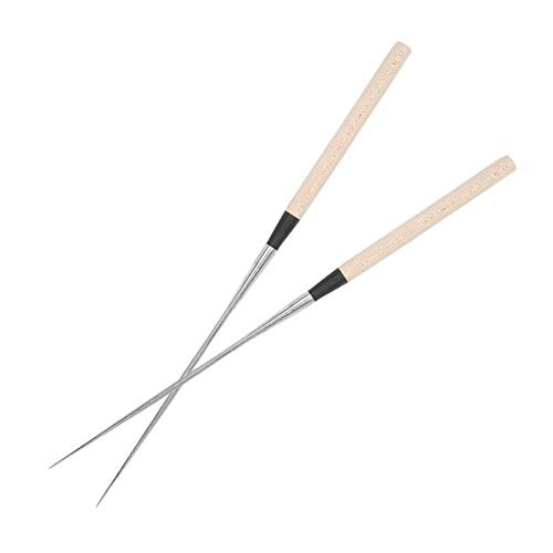 Sushi Chopsticks, Stainless Steel Japanese Chopsticks with Wood Handle, 12in Long, for Hotpot Noodles, Chef's Plating Tools, Reusable Moribashi Chopsticks L