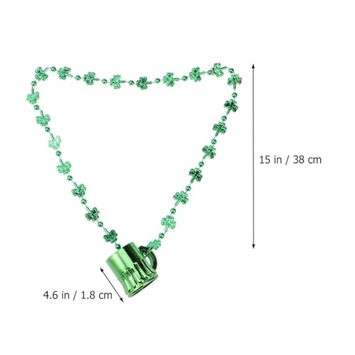 4pcs Saint Patrick Clover Necklace Plastic Beaded