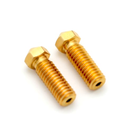 3D FFREUNDE High Quality Brass Nozzles 0.4mm - Pack of 2 - Compatible with Volcano Hotend Type - Precision Nozzles for Clean & Even 3D Prints