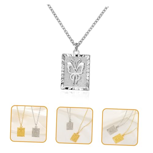 Healeved Butterfly Charm Necklace Alloy Metal Clavicle Chain Unisex Neck Jewelry for Parties Clubwear Gift for Women Men
