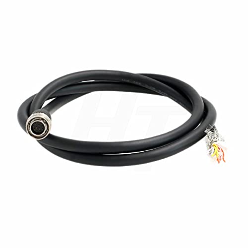 Hirose 12 Pin Male HR10A-10P-12P to Open End Flying Cable Bare Wire for Sony Hitachi Camera Remote Control, B4 ENG Lens Extension, Amira and Alexa Mini PL Lens Mount Steel (1 m) 1 m