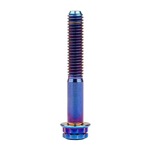 Wanyifa titanium flange 12 point M6x40mm screw bolt in burning blue finish
