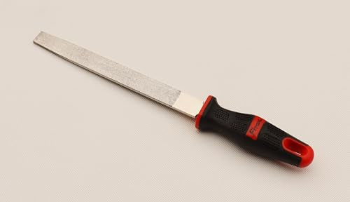 8-Inch Diamond Coated Flat File, Medium #150 Grit, for Glass, Tile, Ceramic and Stone, Granite, Marble, Concrete, Big Comfort Massage Handle Grip, Total Length 12.4-Inches, Glass Ceramic Tile File