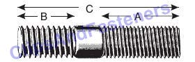 [Australia - AusPower] - 10 Double-End Studs 3/8"-16 x 1" - 3/8"-16 x 3/4" 