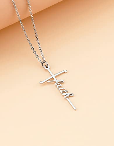 Lcherry Faith Cross Pendant Necklace for Women Religious Christian Jewelry Birthday Christmas Gifts for Women 1-Faith
