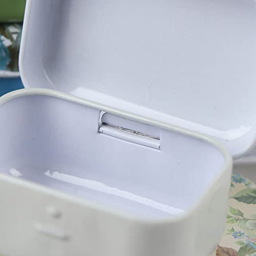 32Pcs Mini Flower Tin Trinket Jewelry Organizer Box Tinplate Storage Case with Lid Small Rectangular Bead Container for Storage of Small Items, Crafts, Christmas stocking stuffers(flower) Floral