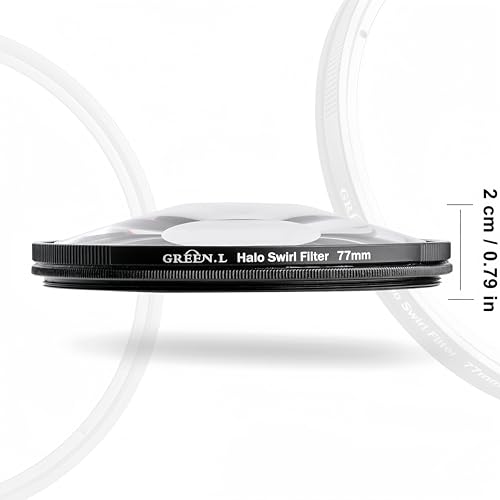 GREEN.L 77mm Spiral Halo Camera Lens Filter Halo Swirl Filter