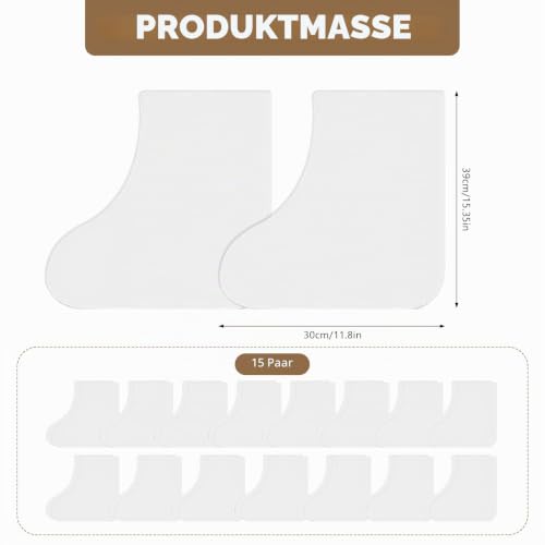 Shoe Covers Waterproof 15 Pairs, Disposable Shoe Covers with Elastic Band, Unisex Shoe Rain Protection, Transparent and Non-Slip, Suitable for Use When Camping Outdoors