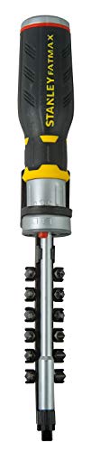 Stanley FMHT0-62689 Bit-Screwdriver with 12 Bits and LED, Black/Yellow, Set of 14 Piece