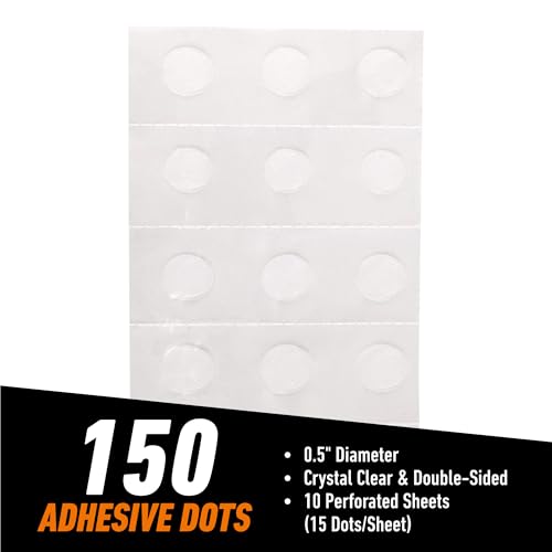 GORILLA Permanent Clear Double-Sided Adhesive Dots, 150 Pieces, 3-Pack