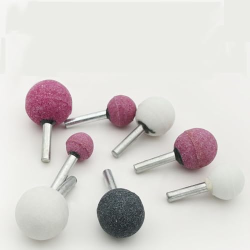 Ball Grinding Bits 6mm x 16mm Grinding Wheel Head Chrome Corundum Ball Rotary Burr for Ceramic Stone Metal DIY Grinding Pink 10pcs 16mm Diameter 2-rose