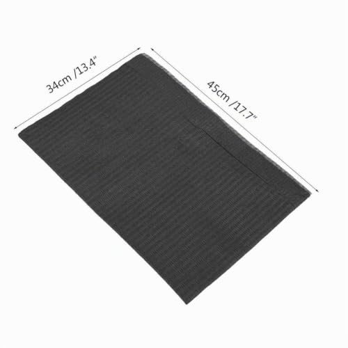 Dental Bib Tattoo Manicure Underlay 3 Layers Disposable Paper Tablecloth | Pack of 50, waterproof accessories. 45 x 33 cm, black
