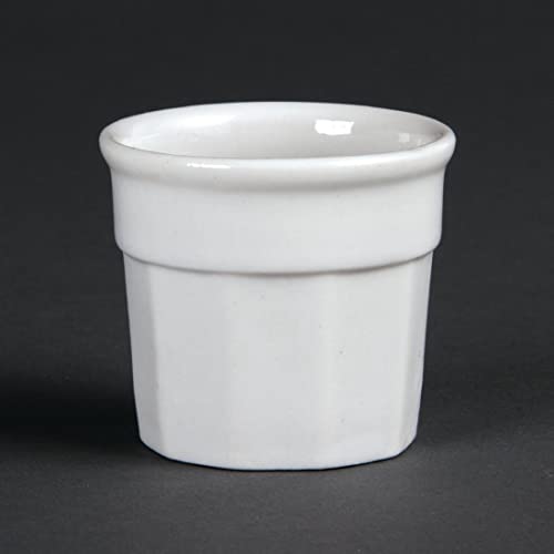 Olympia Whiteware Porcelain Dipping Pots 45x50mm, White, 12 Pack