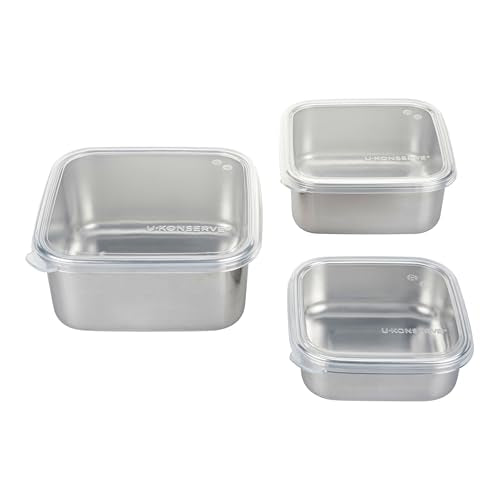 U-Konserve Nesting Trio Food Storage Containers Bento Box Trio 15/30/50 oz Clear (Set of 3) 15,30,50 oz