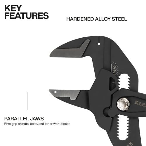 Klein Tools D53110 10-inch compact adjustable plier wrench with smooth jaws