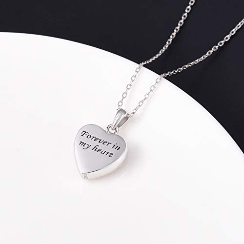 Jinlou Angel Wings Urn Necklace for Ashes Sterling Silver Forever in My Heart Cremation Jewelry for Women 2 Angel Wings urn