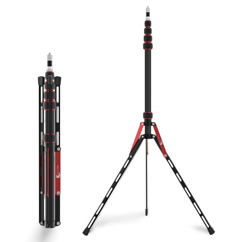 REFLEX CAMERA 88" Carbon Fiber Light Stand – Lightweight 7ft 3in Travel Lighting Tripod for Photography – Supports Flash, Softbox, LED & Camera – 1/4" to 3/8" Adapter, Adjustable, Portable